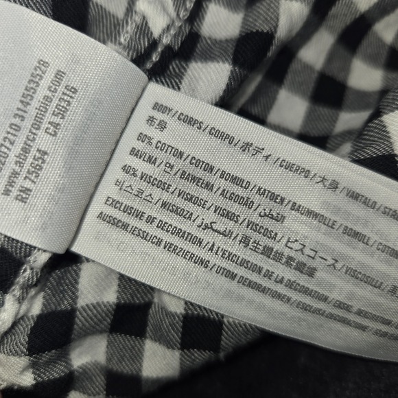 Abercrombie & Fitch Checkered Long Sleeve Cropped Soft Womens Flannel Size Small - Picture 4 of 8